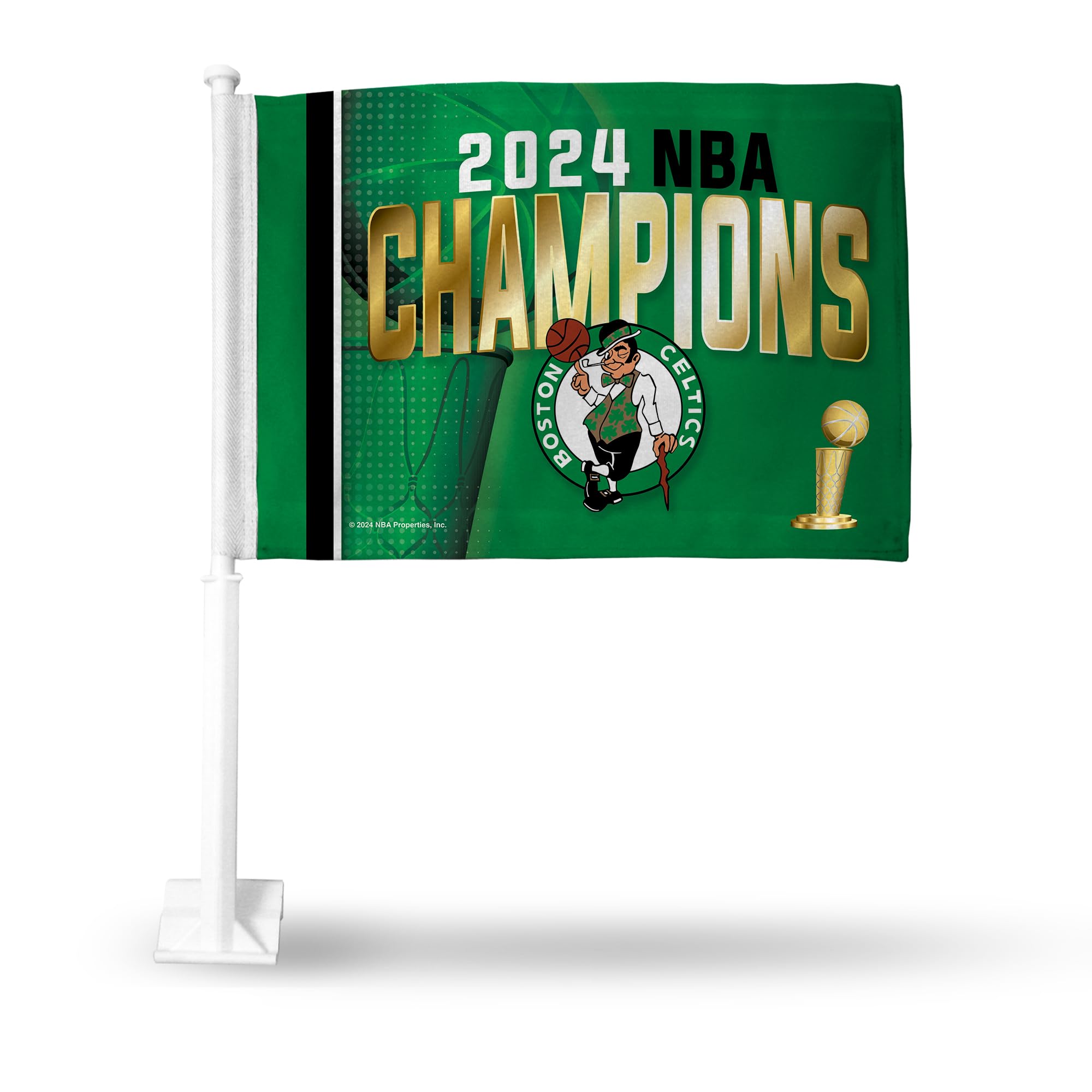 Rico Industries NBA Basketball Boston Celtics 2024 NBA Champions Double Sided Car Flag - 16