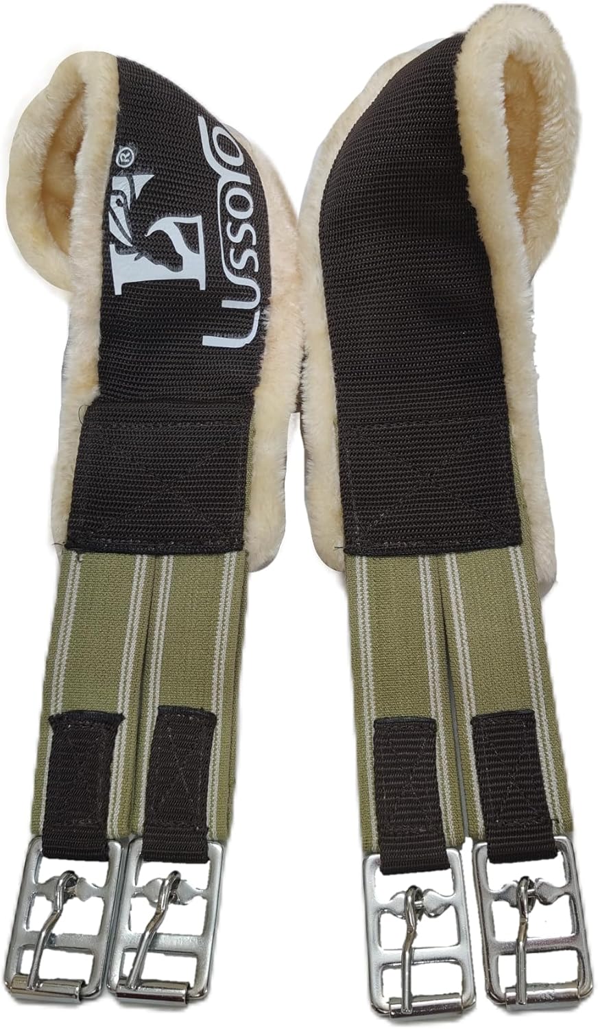 Horse Riding Girth with Fleece Padding, Elastic Straps, Lightweight Horse Girth for Saddle