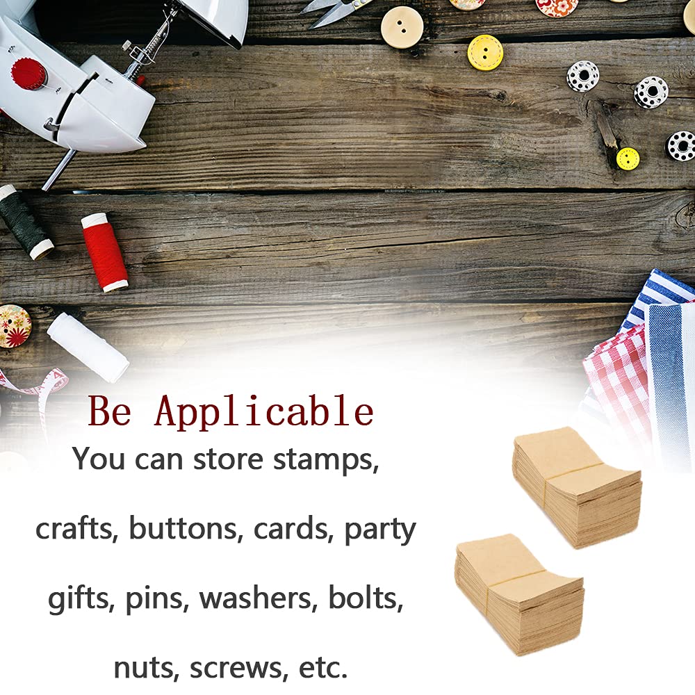 Lot de 200 enveloppes en papier kraft marron pour emballage de pièces de monnaie, bijoux, timbres