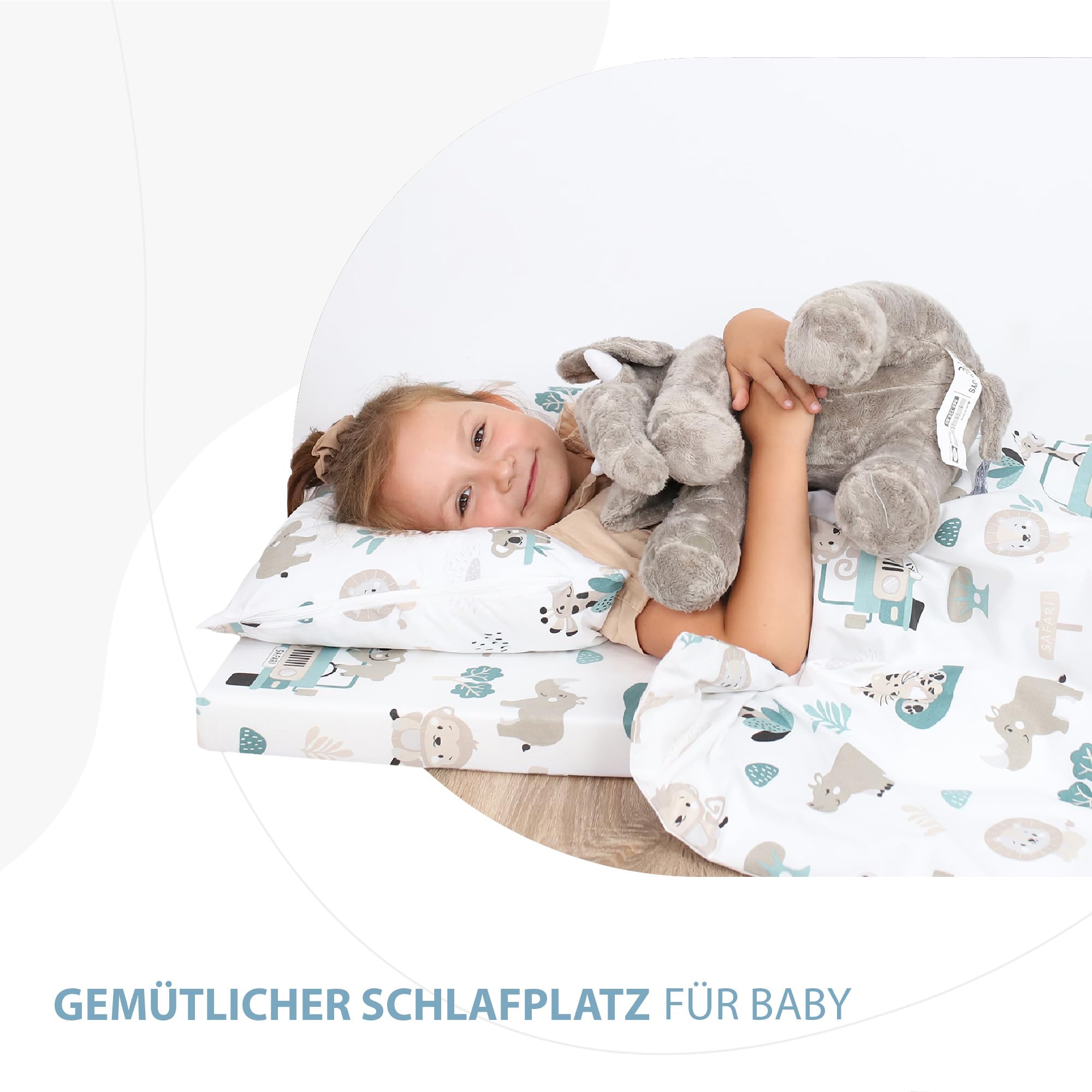 Totsy Baby Copripiumino lettino neonato 100x135 cm - Cotone parure di copripiumini bambino e bambina per culla Set lenzuolo per piumino 100 x 135 cm con federe 60 x 40 cm