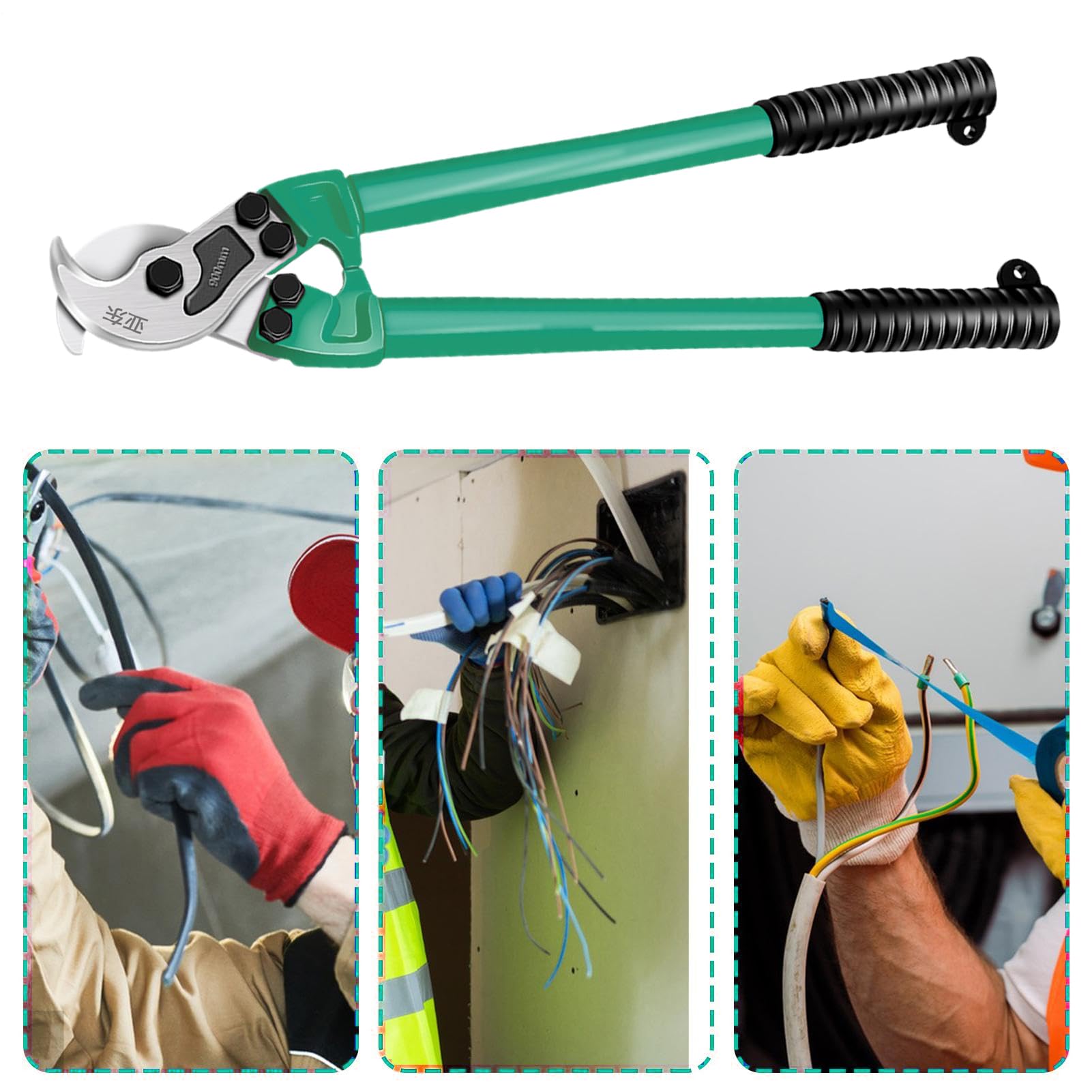 Cortacables, Cizalla Cortapernos, Cizalla Para Alambre, 45cm Acero Al Carbón Para Cable Eléctrico Y Automotriz Para Trabajos De Bricolaje Taller Y Uso Doméstico