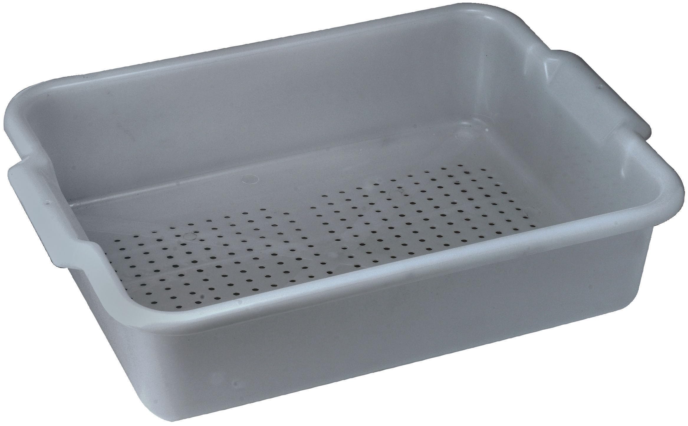 5" Gray Perforated Bus Box Dish Tub for Restaurants by Winco – Medium, 5.0 liters, Plastic, Gray, Model PLP-5G