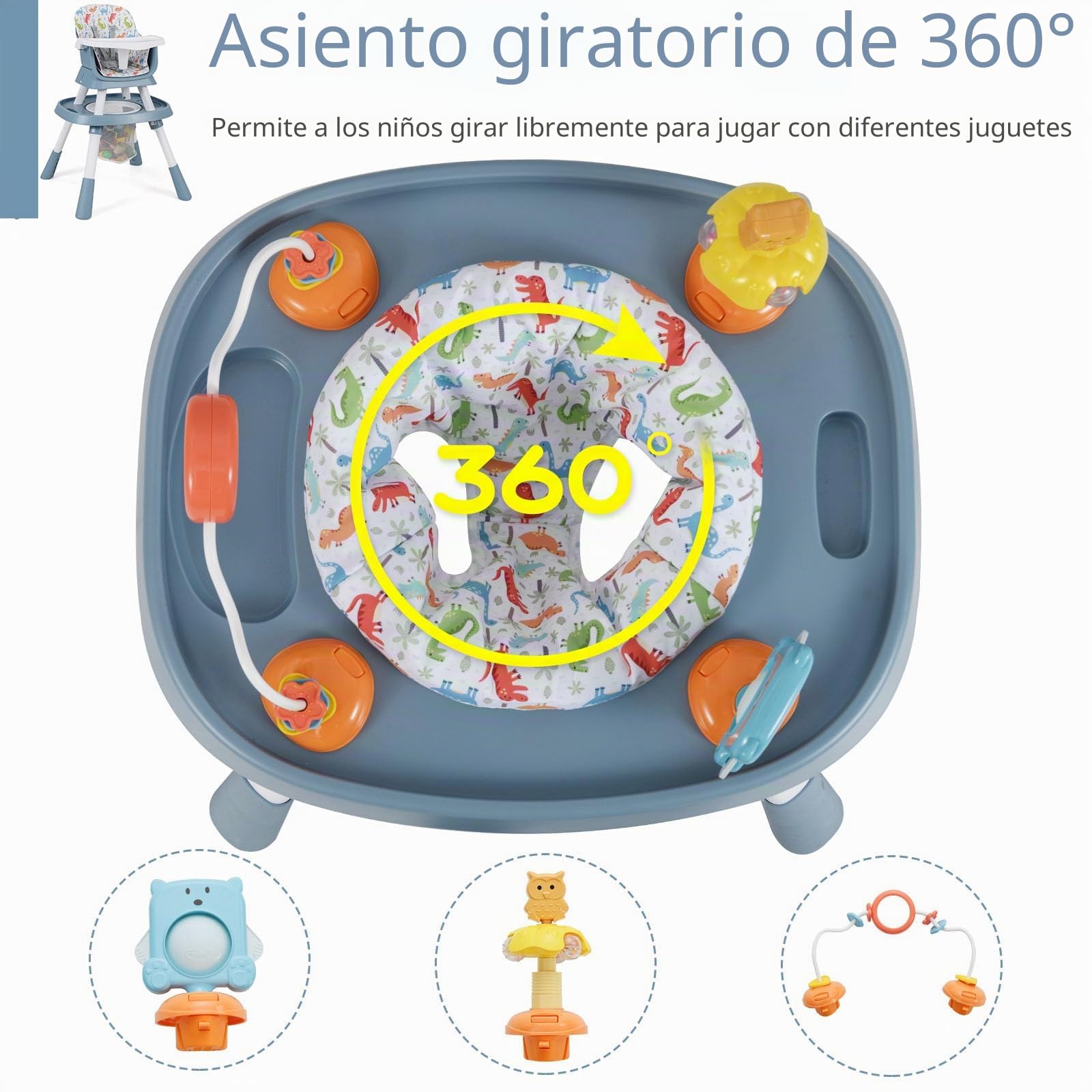 LIFEZEAL Trona para Bebé, Trona Convertible con Arnés de Seguridad, Bandeja Extraíble y Cesta de Almacenaje, Silla de Comedor para Niños desde 6 Meses (Verde)