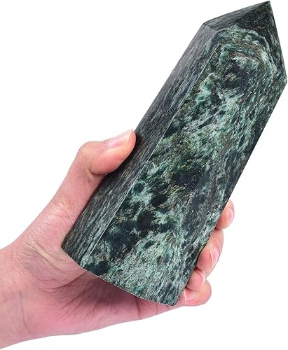 AMOYSTONE Columna redonda de esfalerita, obelisco, galvanizado, colorido, curativo, torre de cristal para decoración del hogar, rejilla de cristal,