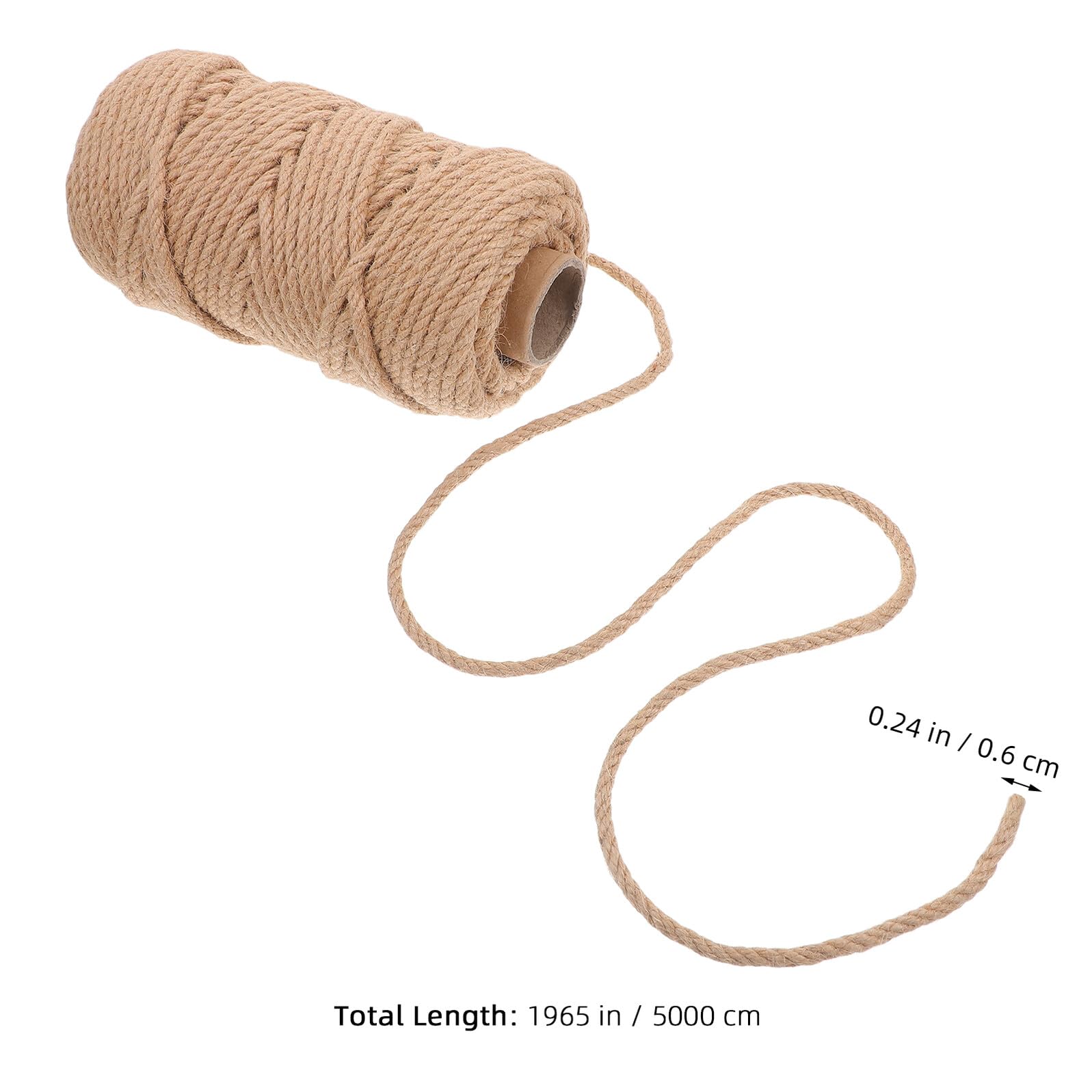 Veemoon Corda di Iuta Naturale Spessa 12mm 50m, Rotolo per Lavori Artigianali, Legatura Piante e Tiragraffi per Gatti, Resistente e Versatile per Giardino e Decorazioni Rustiche