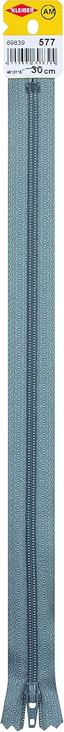 Zipper with YKK Plastic Spiral, 30cm x 4mm, 2.5cm Width, Gray