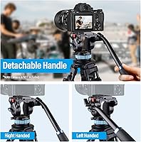 Vista 4 de SIRUI Trípode de Video AM-15S, trípode de servicio pesado con cabezal fluido para cámaras, esparcidor de nivel medio, placa de liberación rápida