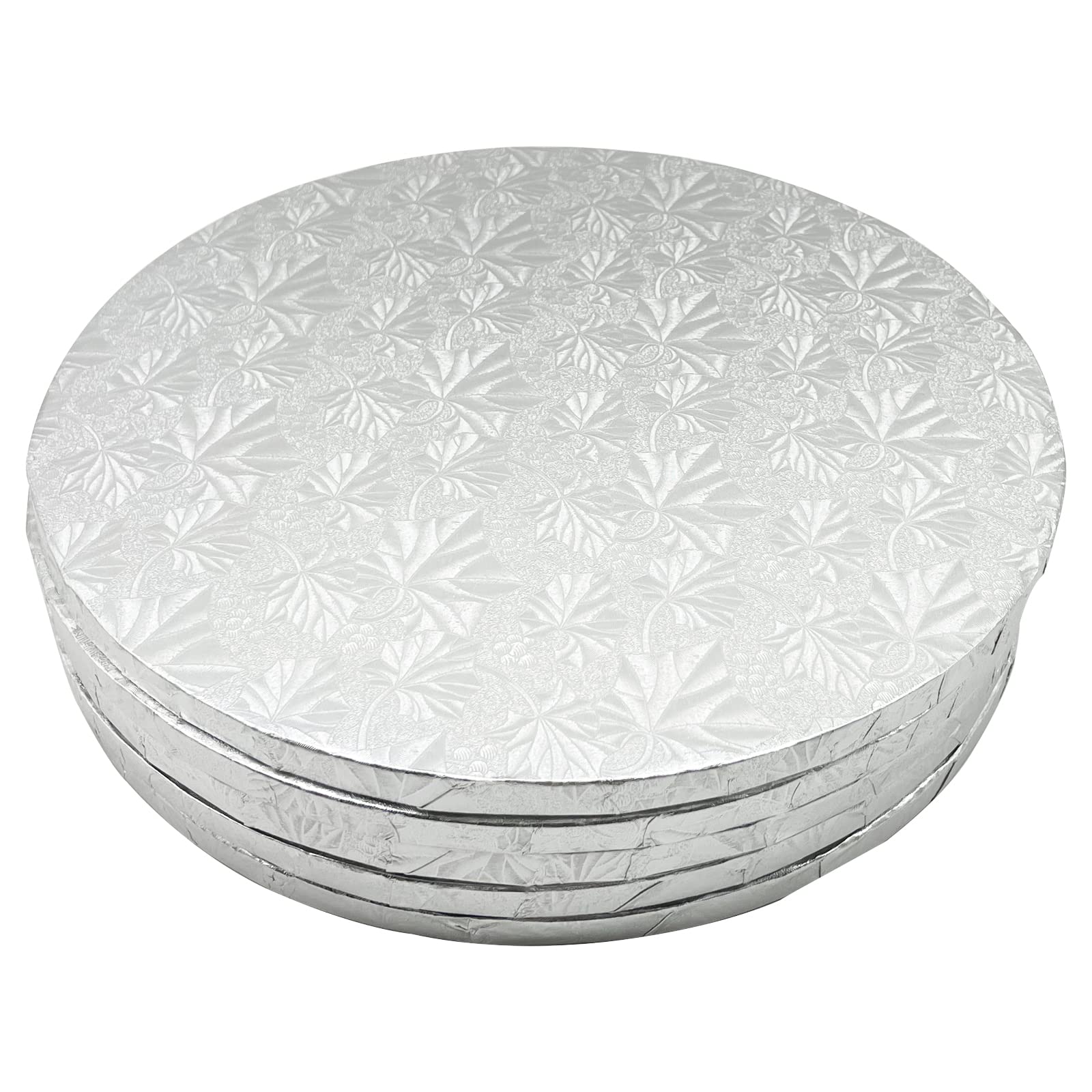 Planches à Gâteau PINGEUI - Lot De 15 Ronds Carton Argenté 30,5cm - Pour Fêtes Et Mariages