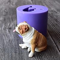 Vista 4 de Runloo - Molde de silicona 3D para perro, molde para pastel de chocolate, pastel de bulldog, fondant, jabón