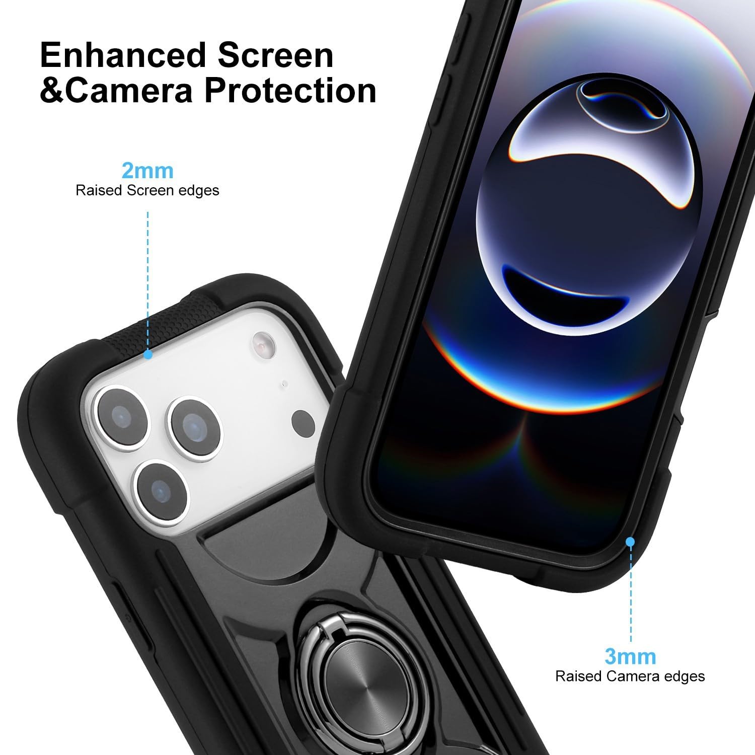 Generic Compatible con iPhone 13 (color: arcoíris1), funda completa de triple capa de silicona dura de alta calidad