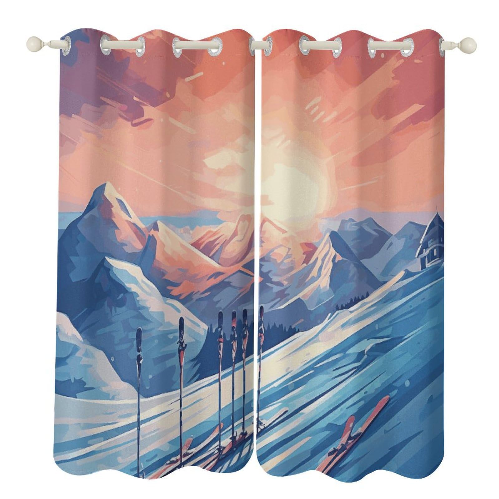 Rideaux occultants ski isolants pour bloquer la lumière et le froid