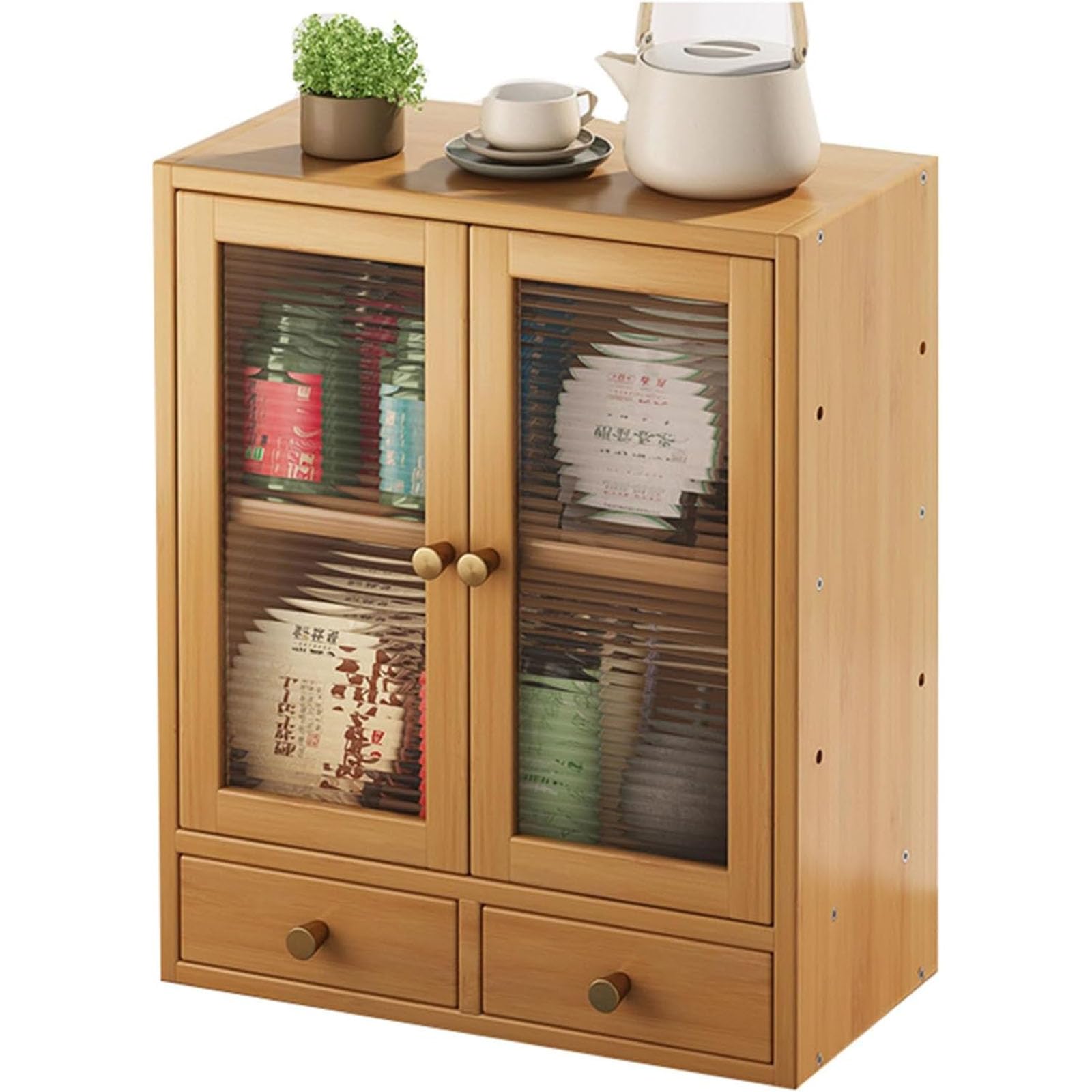 Organisateur de comptoir en bambou pour la cuisine moderne