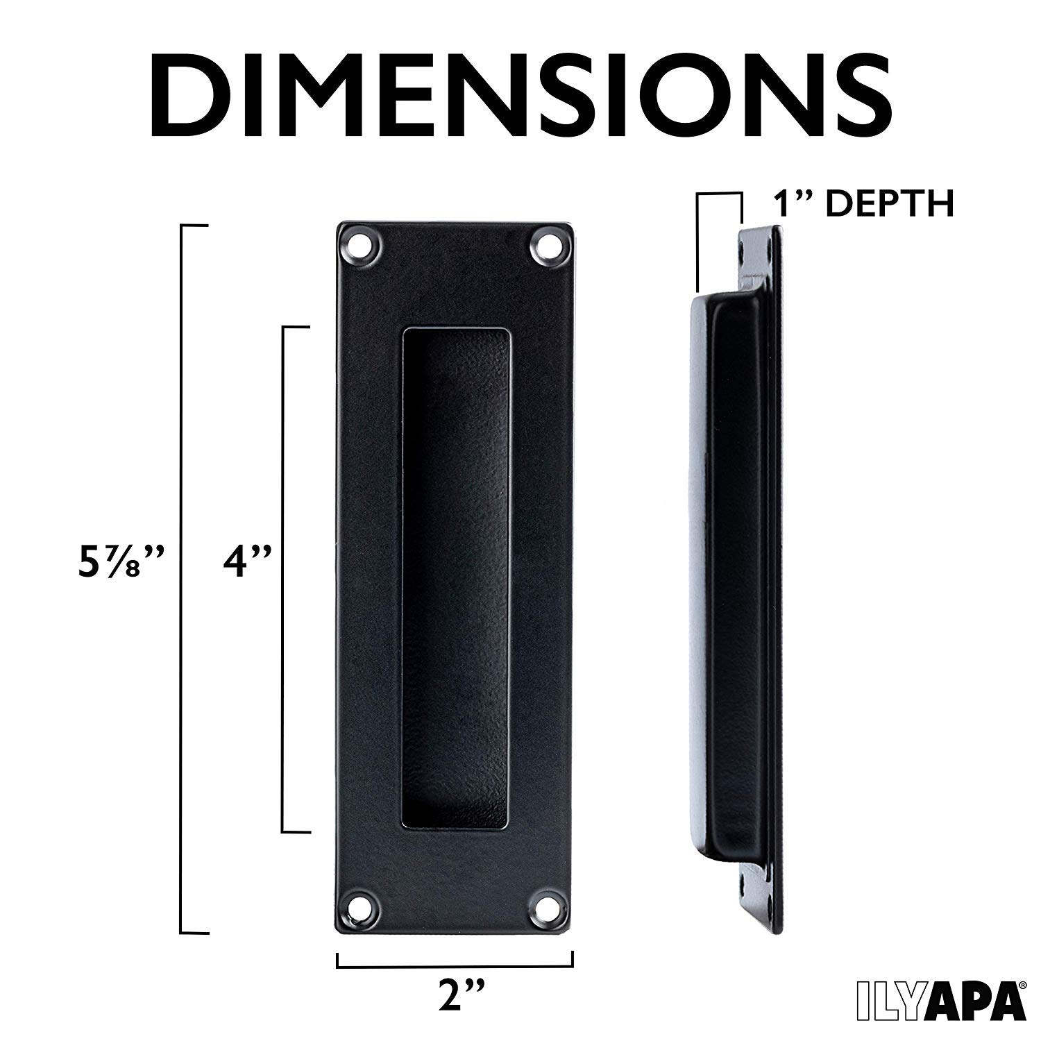 2 Pack Rectangular Flat Plate Recessed Flush Sliding Pocket Door