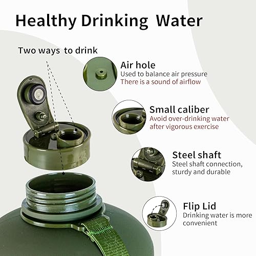 Miniatura 3 de TOOFEEL Botella de agua reutilizable sin fugas de 2.2 litros  74 onzas para hombres al aire libre, deportes, trabajo y uso doméstico, botellas de
