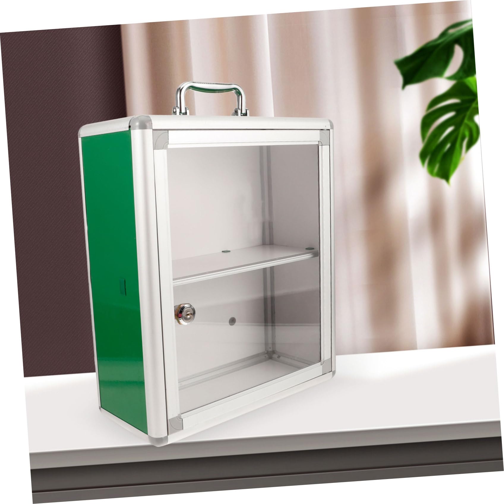 Milisten Gabinete de Primeros Auxilios Medianos de Pared 1 Unidad Panel Transparente Almacenamiento Visible Botiquín Público para Medicina Comunitaria Uso Doméstico y Oficina
