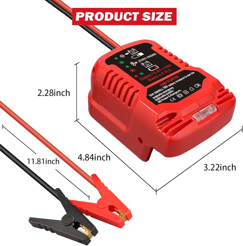 TPDL Indítóakkumulátor Einhell Power X-Change 18V Akkuhoz, Autóindító Kábellel