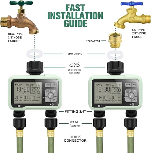 Miniatura 7 de Yomile Temporizador de rociadores temporizador de agua programable con retardo de lluvia manualbloqueo infantil sistema de riego automático