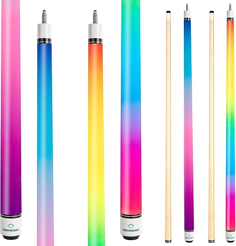 Tacos de billar de 145 cm con palo de taco de 31,75 cm de cuero de fibra para principiantes, comerciales y entretenimiento en el hogar