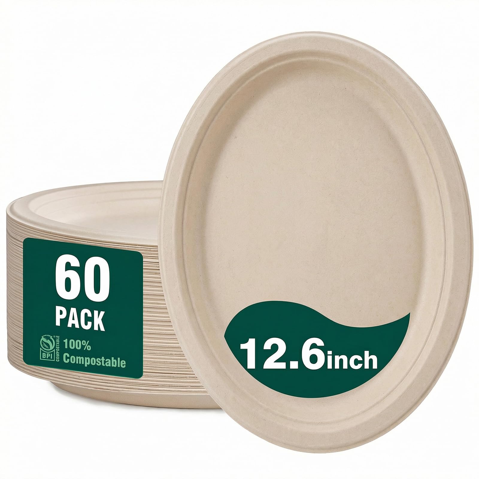 Compostable Paper Plates - 125 Pack -20