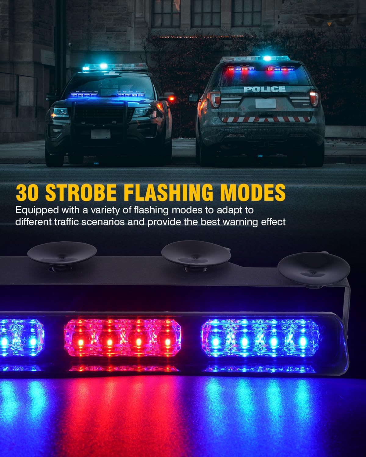 Snapklik.co : LED Eergency Dash Strobe Lights Bar W/Controller Front - View #2