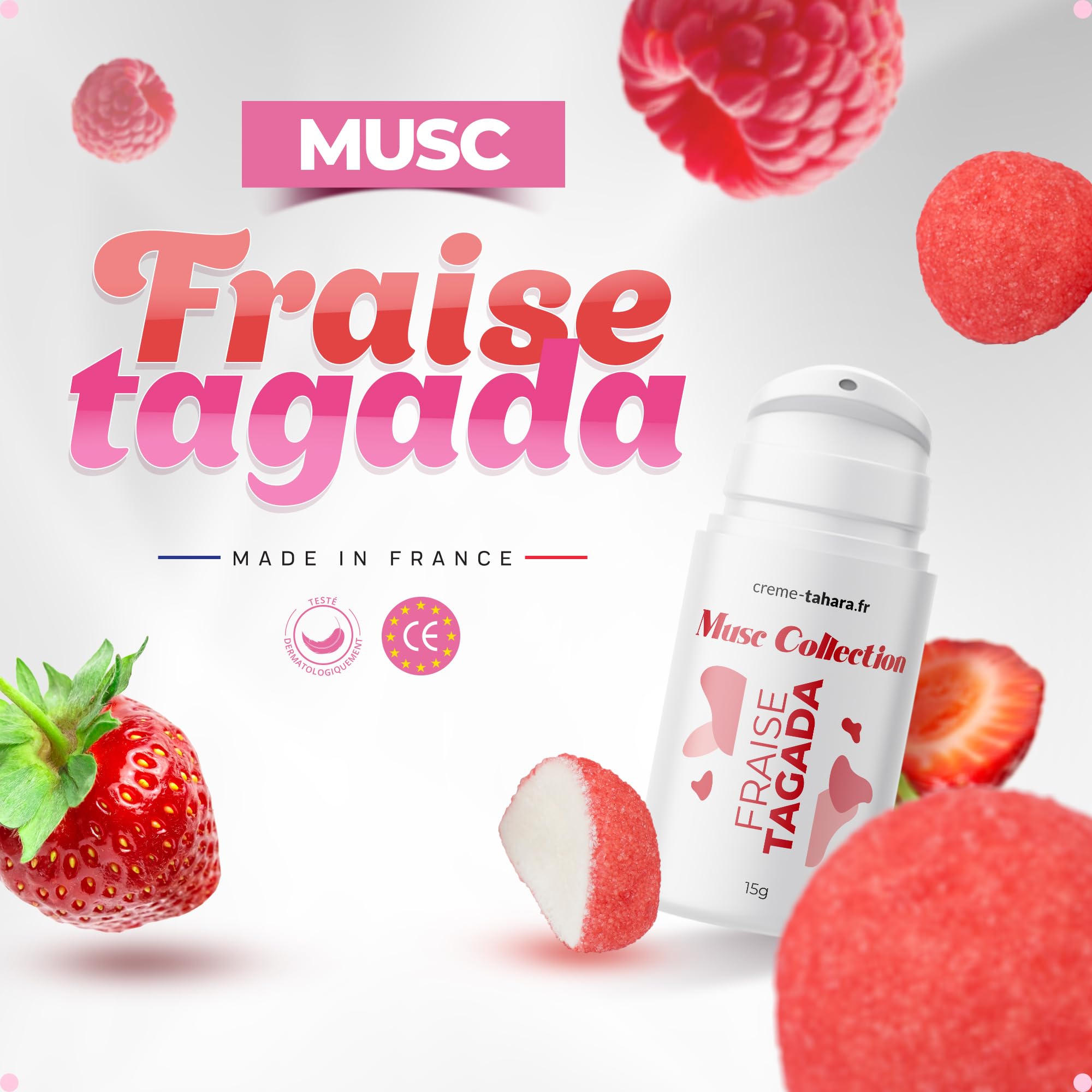 Muschio Tahara Fraise Tagada | Muschio intimo | Prodotto in Francia | Texture densa | gourmand | Testato dermatologicamente