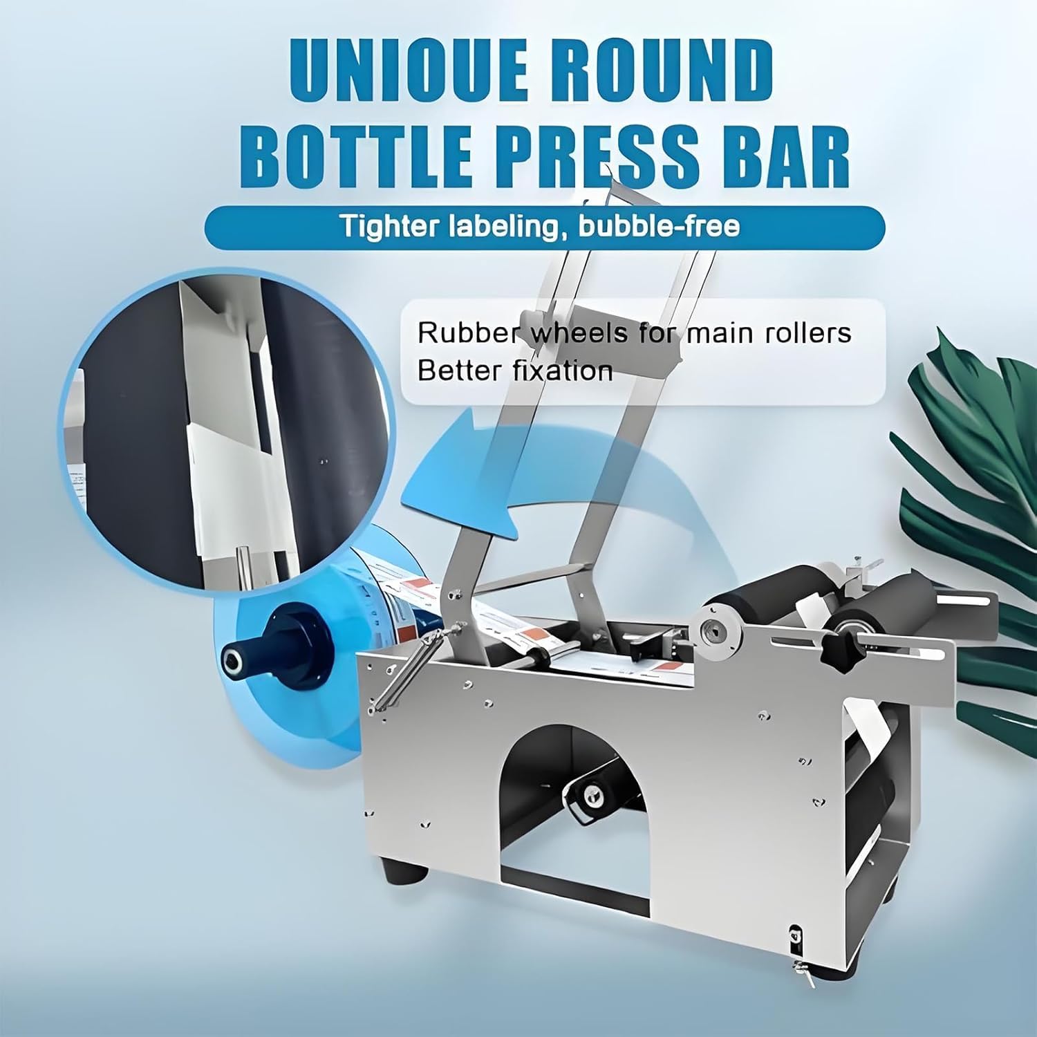 Elektryczna etykieciarka do butelek okrągłych, półautomatyczna, 15-120 mm, 20-40 etykietmin, do kosmetyków, napojów, żywności, łatwa obsługa, szybka wydajność, są wymagane żadne specjalne narzędzia