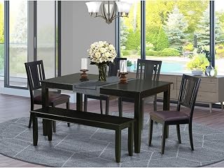 Hollywood Regency Dining Set - 60" Table, Faux Leather Chairs & 52" Bench - Classic Design
