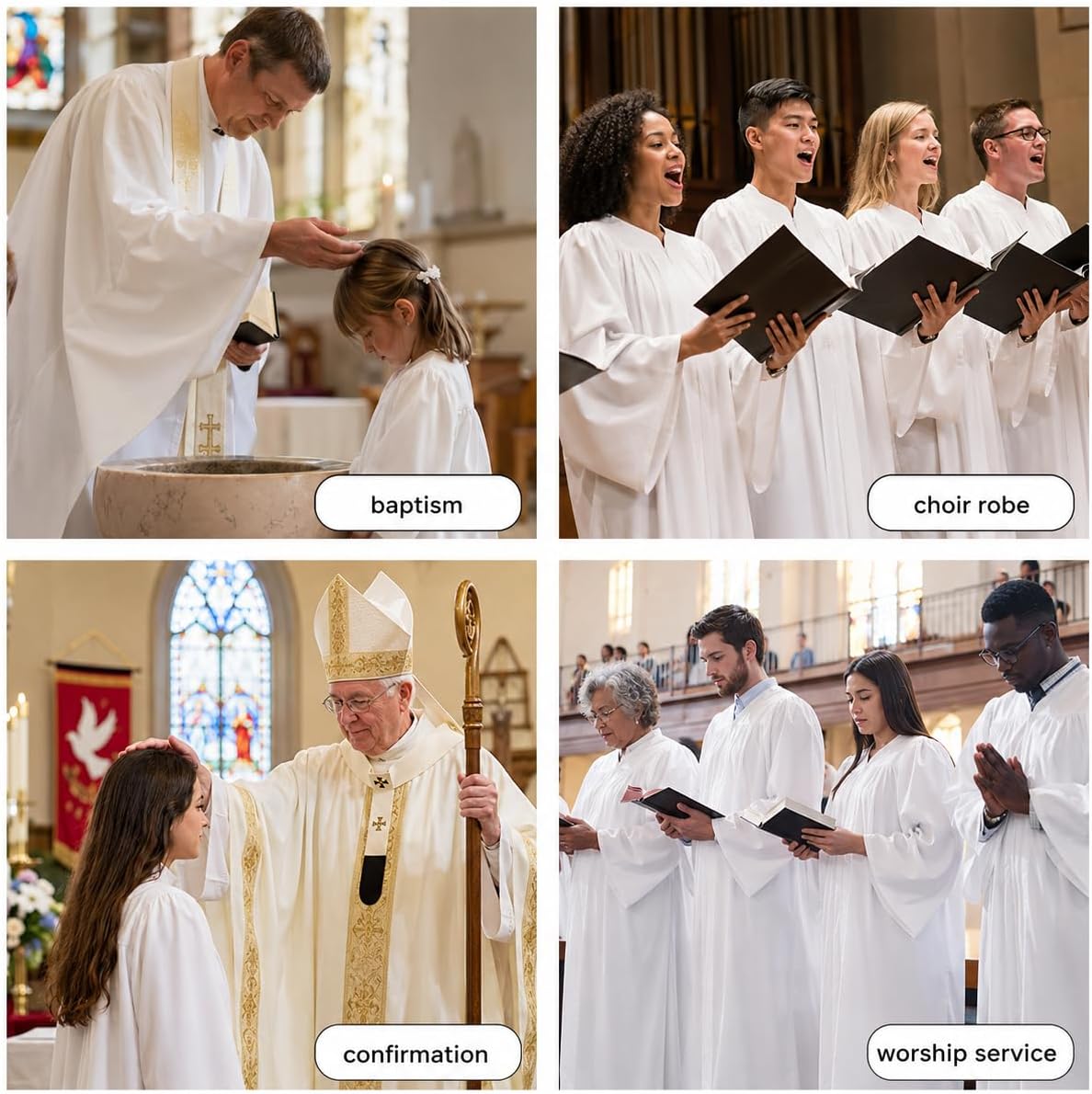 Unisex Matte Choir Robes for Church &Graduation Gown Only,Graduation Robe,Pulpit Robes and Judge Robes