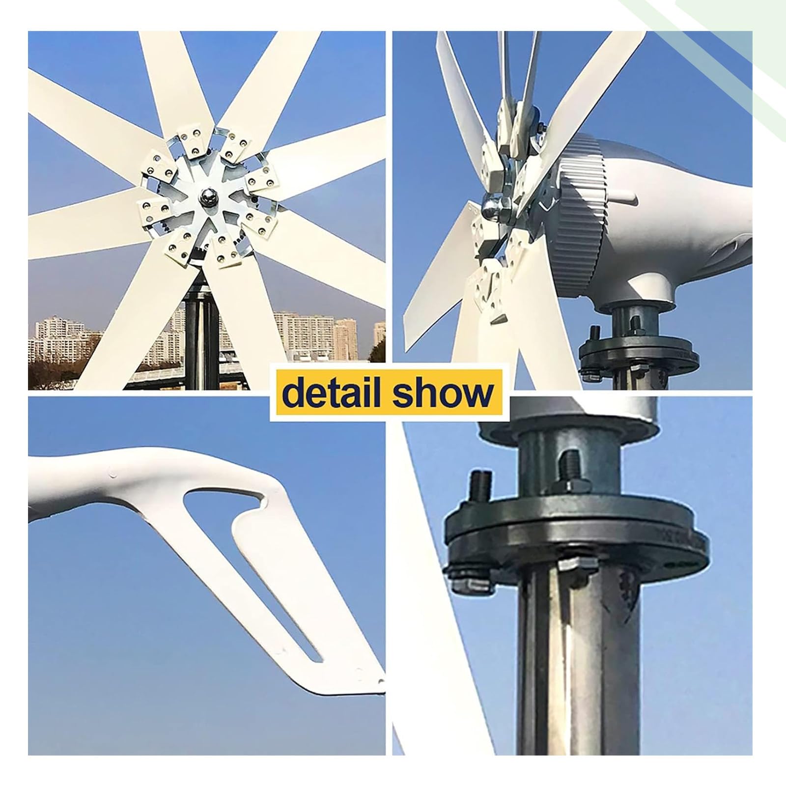 Kit generador de turbina eólica autónoma de 650 W: sistema de energía de alta eficiencia con 8 aspas y controlador MPPT, 12 V/24 V/48 V para uso doméstico, agrícola, en caravanas y barcos.