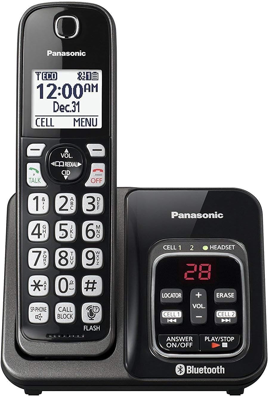 Panasonic KX-TGD560M / KX-TG3760M Link2Cell Cordless Telephone with Digital Answer Machine (Renewed) (KX-TGD562M -1 HANDSET)