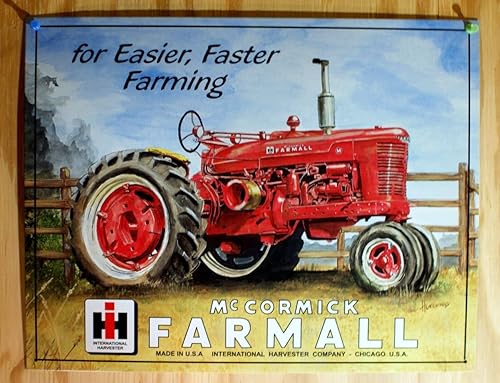 Desperate Enterprises Farmall M - Letrero de hojalata  Decoración nostálgica vintage de metal para pared, fabricado en Estados Unidos