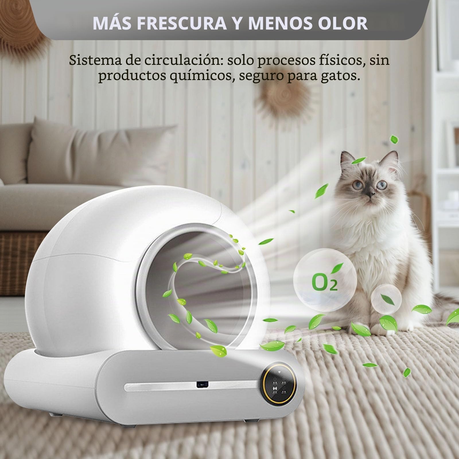 Bandeja higiénica autolimpiante para gatos, eléctrica, autolimpiante, bandeja higiénica automática para gatos con app, cerrada para hogares con varios gatos, formato XXL, aislamiento de olores
