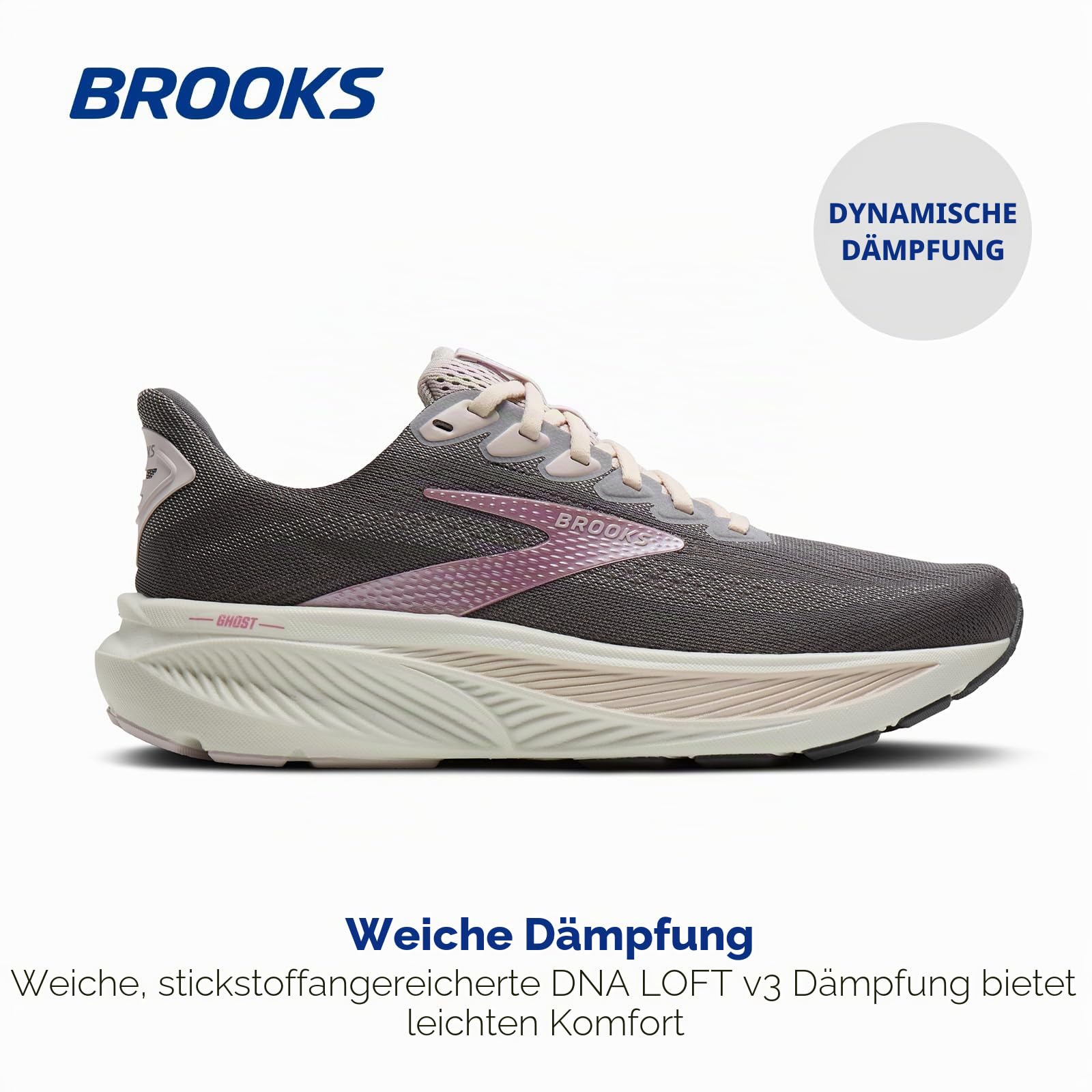 Brooks Ghost 17 Damen Laufschuhe Joggingschuhe Oyster/apricot/pink