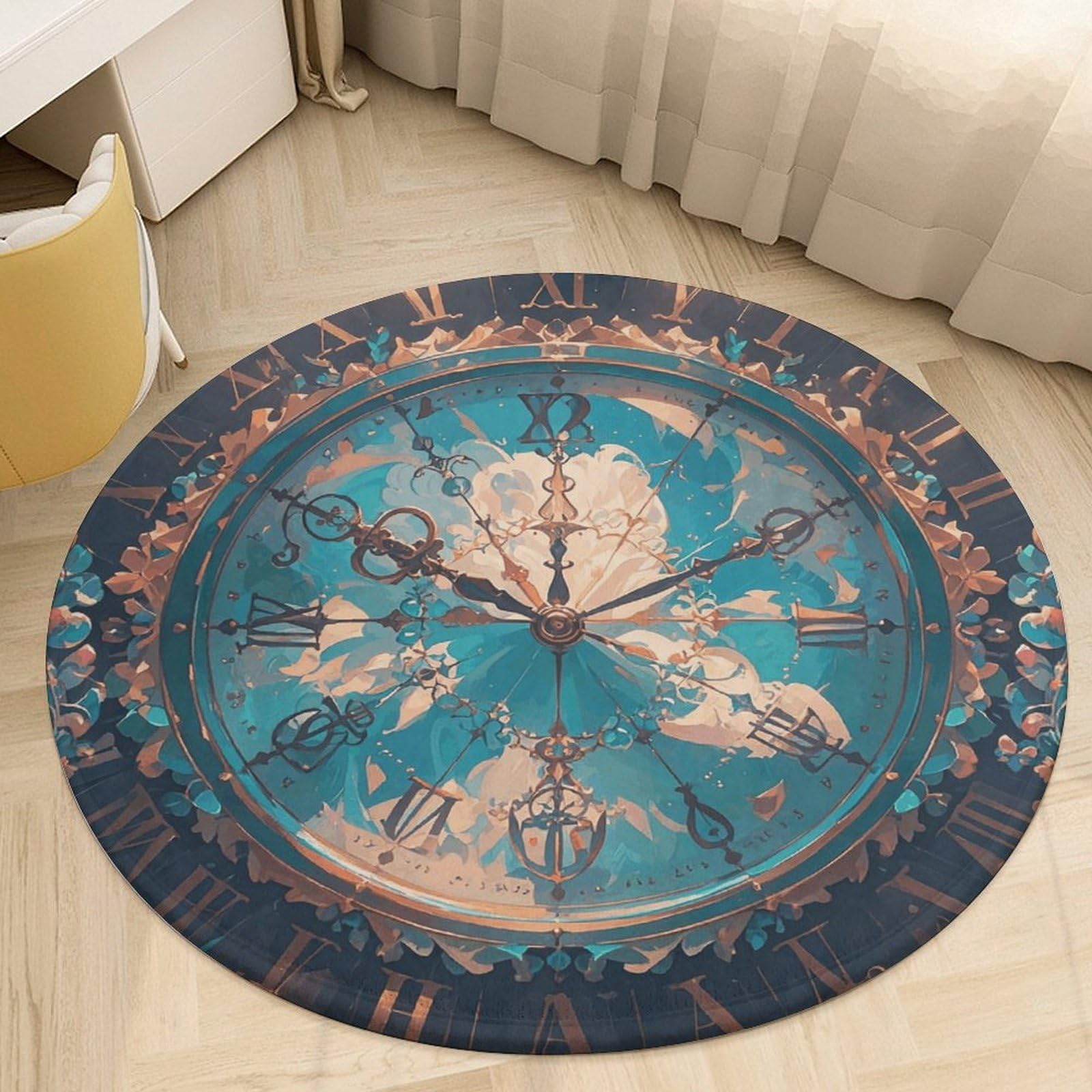 Tapis rond en velours corail de 0,6 m avec envers antidérapant