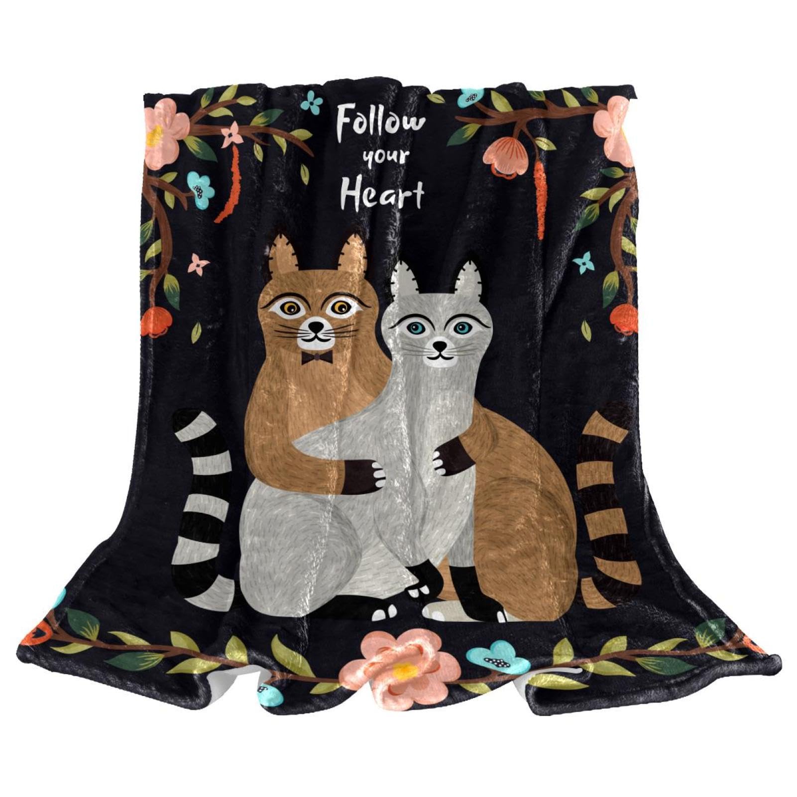Couverture polaire chat plaid chaud et doux lits canapés chaises 150x130
