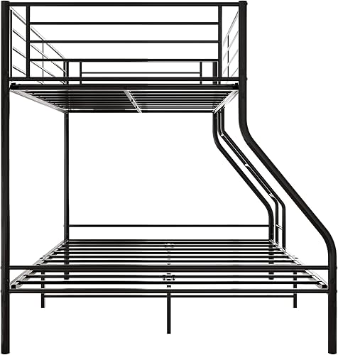 Miniatura 7 de Lostcat Twin Over Full Metal Bunk Bed,Heavy Duty Bunk Beds Frame wEnhanced Upper-Level Guardrail and Ladders Suitable for KidsTeenAdults,No Box