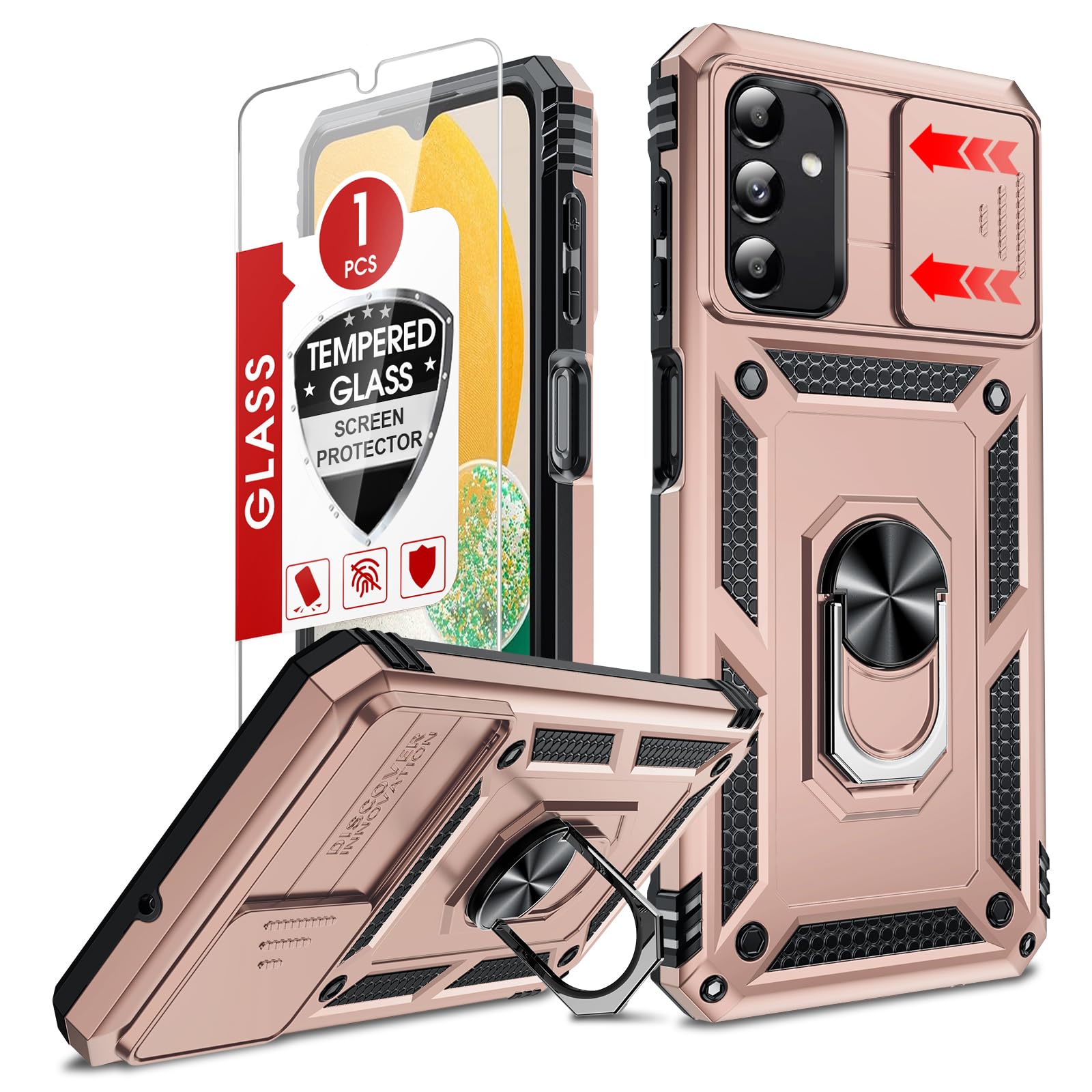 Coque Galaxy A13 antichoc de qualité militaire avec anneau - 8