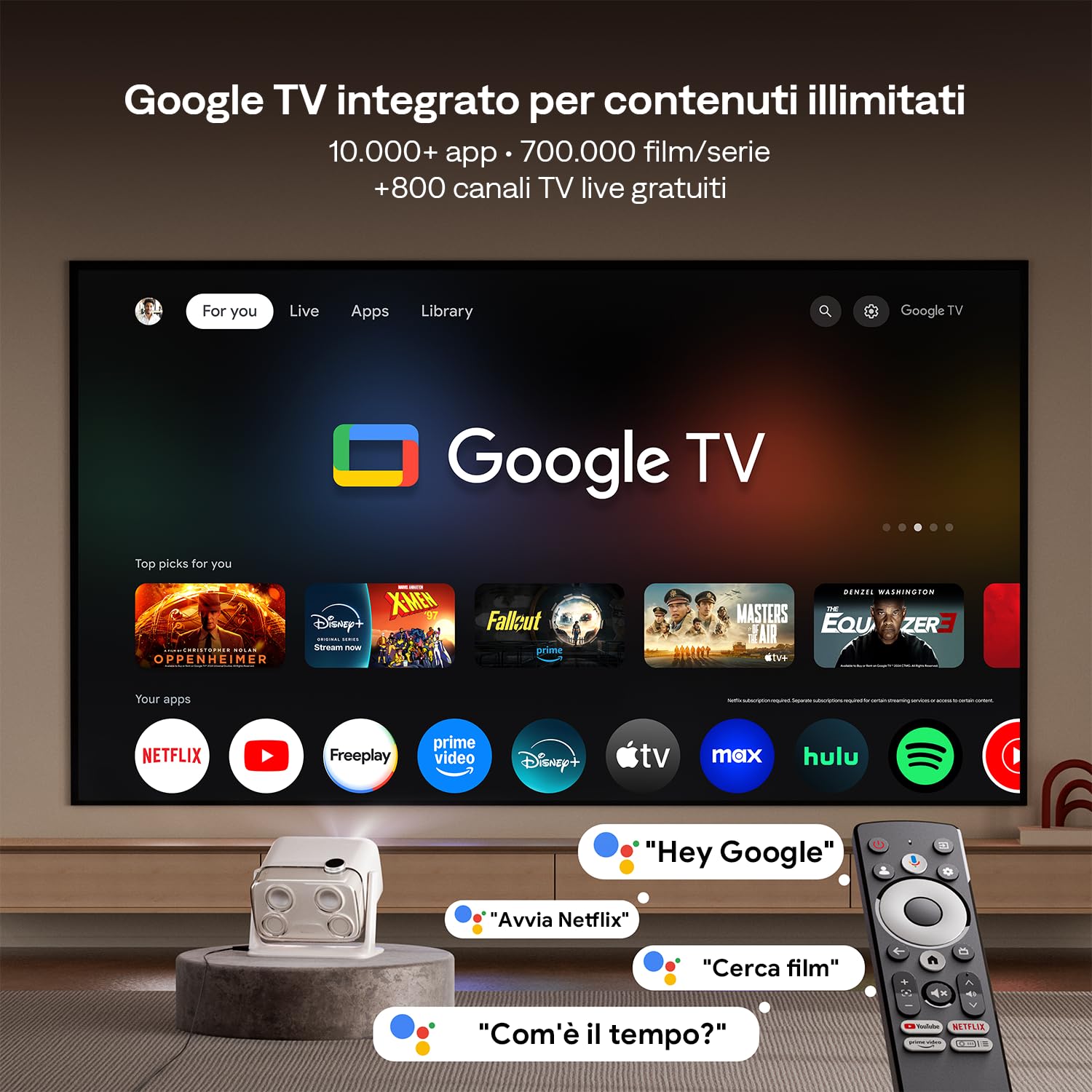 Aurzen Boom Mini 4in1 Smart Projector Google TV - Dettaglio