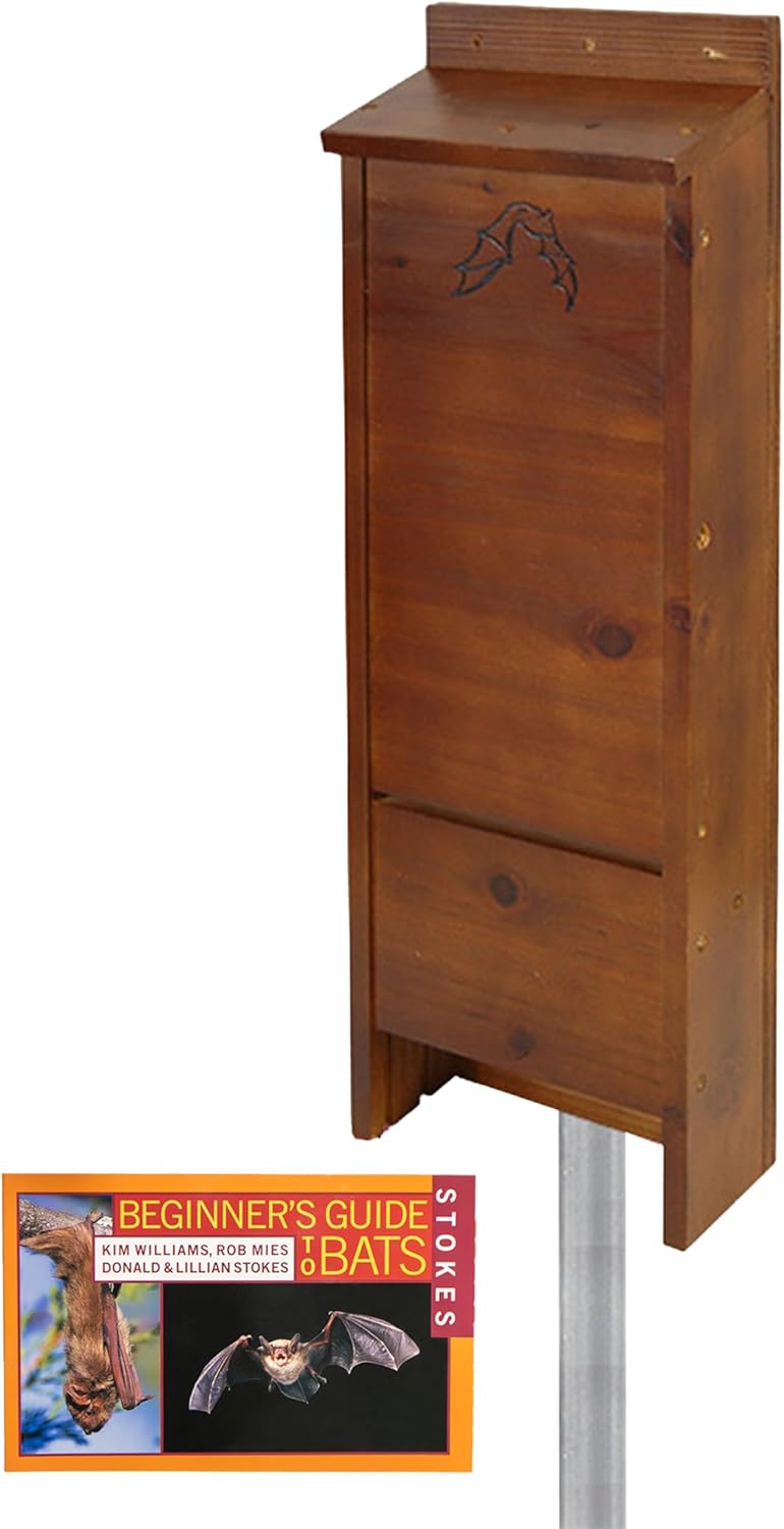 BestNest Premium Stained Bat House Kit with Pole, 65 Bats