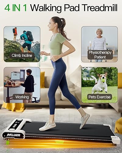 Miniatura 8 de Caminadora con inclinación, caminadora debajo del escritorio para el hogar, 2.5 HP portátil con control remoto, caminadora inclinada 4 en 1 con
