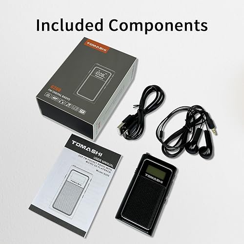 Miniatura 7 de Minúscula radio FM portátil con carga USB, radio de bolsillo con reproducción micro SD y batería de litio recargable incorporada, compacta y ligera