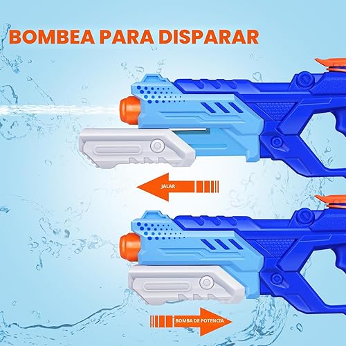 Miniatura 4 de Quanquer Paquete de 3 Pistolas de Agua para Niños y Adultos - Pistola de Juguete de Agua de 600CC Súper Blaster Empapador de Largo Alcance Alta