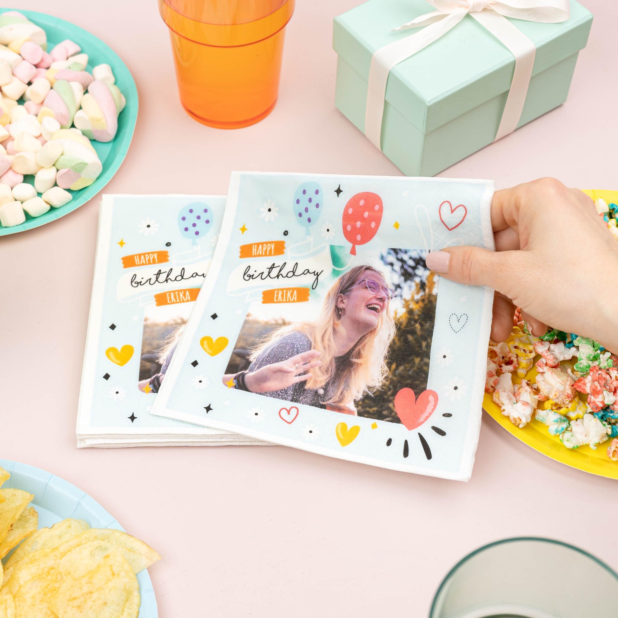 Wanapix | Servilleta de Papel Personalizada | Pack 10 Unidades | Personalizado con Foto y Texto | Logo Empresas | Decoración Eventos | 3 Capas