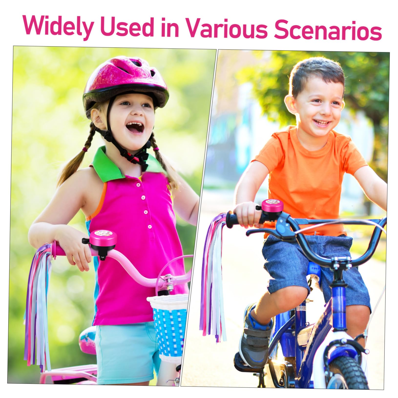 ibasenice Timbre de Bicicleta con Sonido Fuerte y Serpentinas Coloridas Accesorio Divertido para Manillar de Bicicleta y Scooter Diseño para Niñas