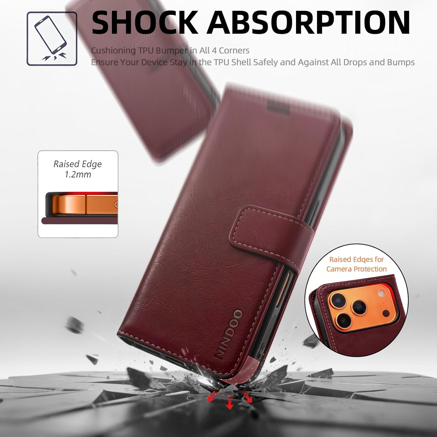 Magnetic for iPhone 17 Pro Wallet Case with Card Holder for Women and Men,RFID Blocking Credit Slots Detachable Leather Wallet Flip Folio Phone Cover for iPhone 17 Pro 6.3".Red