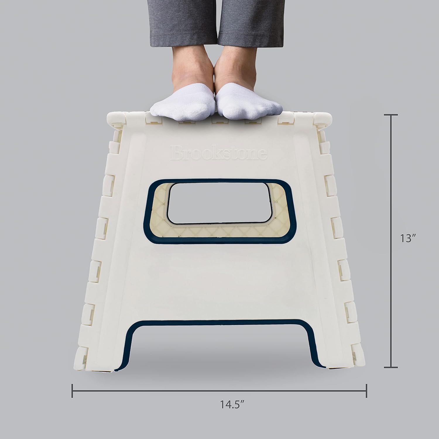 BROOKSTONE 13" Non-Slip Textured Grip Surface, Foldable Space Saving Design, Carrying Handle, Holds Up to 300 Pounds, for Kitchen and Rest of Home : Everything Else