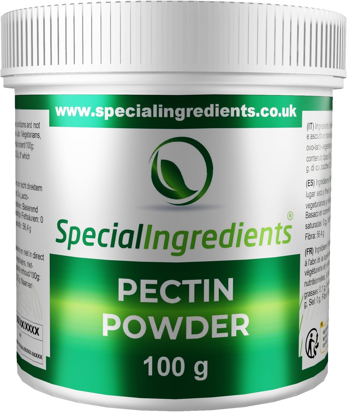 Pectin Powder 100g Premium Quality Ideal for making Jams, Marmalades, Chutneys, Fruit Jellies & Cake Fillings - Recyclable Container - BRCGS/GFSI Certified.