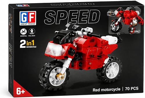 Speed 2-in-1 Motorcycle Building Block Set, Ages 6+