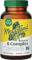 Vista 1 de MegaFood Complejo B equilibrado, suplemento vitamínico del complejo B, 8 vitaminas B, incluyendo vitamina B6, vitamina B12, folato, biotina y más