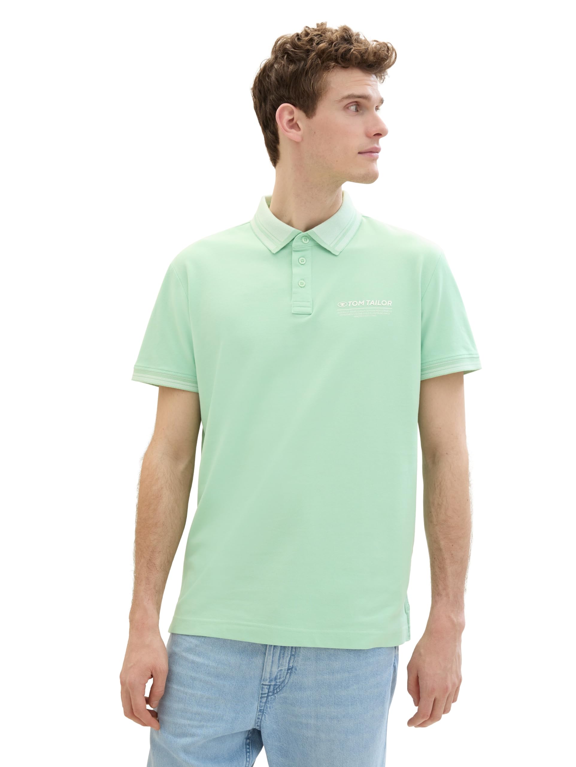 TOM TAILOR Men's Polo Shirt, 23383 - Paradise Mint, L
